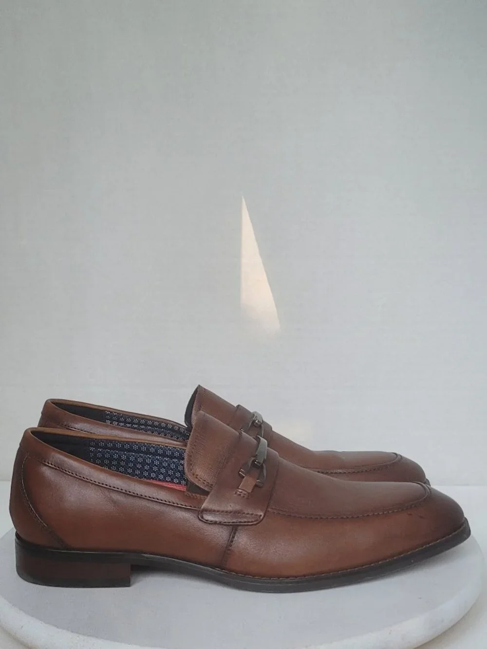 Stacy Adams Kaylor Leather Cognac Moc Toe Bit Shoes Loafer 25572-221 Sz 9.5M